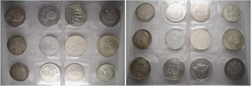 Lots ausländischer Münzen und Medaillen. 
24 Stücke: GROSS-SILBERMÜNZEN aus dem...