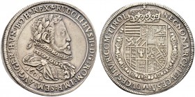 Römisch-Deutsches Reich. Haus Habsburg. Rudolf II. 1576-1612 
Taler 1603 -Hall-. Dav. 3005, Voglh. 96/2, MT 374 var. sowie R62. -Walzen­prägung-
fei...