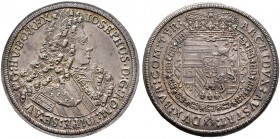 Römisch-Deutsches Reich. Haus Habsburg. Josef I. 1705-1711 
1/2 Taler o.J. -Hall-. Her. 159, MT 815. -Walzenprägung-
Prachtexemplar mit feiner Patin...