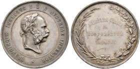 Römisch-Deutsches Reich. Haus Österreich. Franz Josef I., Kaiser von Österreich 1848-1916 
Silberne Prämienmedaille o.J. von J. Tautenhayn. Staatspre...