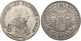 Römisch-Deutsches Reich. Paar, Fürstentum. Johann Wenzel 1741-1792 
Konventionstaler 1771 -Wien-. Mit Laubrand. Holzm. 65a, Dav. 1193, Slg. Mont. 294...