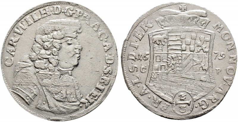Altdeutsche Münzen und Medaillen. Anhalt-Zerbst. Karl Wilhelm 1667-1718 
Gulden...