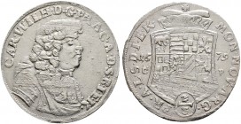 Altdeutsche Münzen und Medaillen. Anhalt-Zerbst. Karl Wilhelm 1667-1718 
Gulden zu 2/3 Taler 1679 -Zerbst-. Mann 253 var., Dav. 202.
minimal justier...