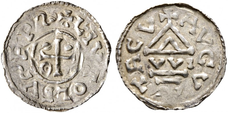 Altdeutsche Münzen und Medaillen. Augsburg, Bistum. Liutolf 986-996 
Denar o.J....