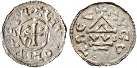Altdeutsche Münzen und Medaillen. Augsburg, Bistum. Liutolf 986-996 
Denar o.J. (989/995). +LIVTOLFVSEPS (die "S" seitenverkehrt). Kreuz, in den Wink...
