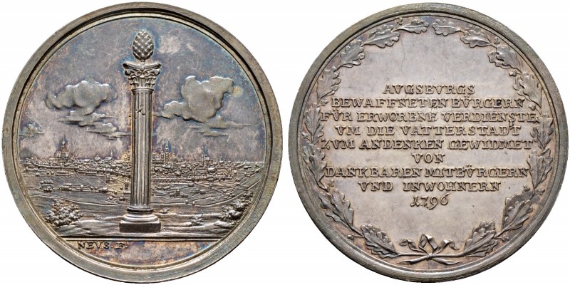 Altdeutsche Münzen und Medaillen. Augsburg, Stadt. 
Silbermedaille 1796 von J.J...