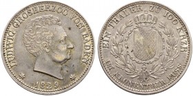 Altdeutsche Münzen und Medaillen. Baden-Durlach. Ludwig 1818-1830 
Taler zu 100 Kreuzer 1829. AKS 53, J. 41, Thun 18, Kahnt 21.
feine Patina, gutes ...