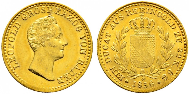 Altdeutsche Münzen und Medaillen. Baden-Durlach. Leopold 1830-1852 
Rheingolddu...