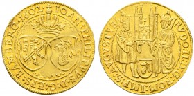 Altdeutsche Münzen und Medaillen. Bamberg, Bistum. Johann Philipp von Gebsattel 1599-1609 
Dukat 1602 -Nürnberg-. Münzmeister Paul Dietherr. Die beid...