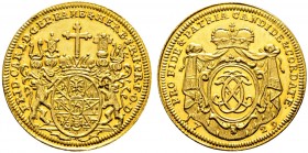 Altdeutsche Münzen und Medaillen. Bamberg, Bistum. Friedrich Karl von Schönborn 1729-1746 
Dukat 1729 -Nürnberg- Stempel wohl von P.P. Werner. Gekrön...