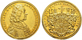 Altdeutsche Münzen und Medaillen. Bamberg, Bistum. Friedrich Karl von Schönborn 1729-1746 
Doppeldukat 1729 -Nürnberg-. Stempel von P.P. Werner (unsi...