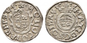 Altdeutsche Münzen und Medaillen. Barby, Grafschaft. Albrecht und Jost Günther 1617-1641 
Groschen 1617. Mit Titulatur Kaiser Matthias. Mehl 101 var....