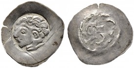 Altdeutsche Münzen und Medaillen. Bayern. Otto II. der Erlauchte 1231-1253 
Pfennig o.J. -München oder Ingolstadt-. Kopf mit lockigem Haar nach links...