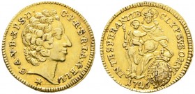 Altdeutsche Münzen und Medaillen. Bayern. Karl Albrecht 1726-1745 
1/4 Karolin 1726. Hahn 253, Witt. 1934, Fr. 231. 2,43 g
sehr schön-vorzüglich