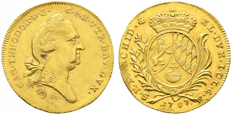 Altdeutsche Münzen und Medaillen. Bayern. Karl Theodor 1777-1799 
Dukat 1787 -M...
