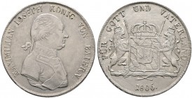 Altdeutsche Münzen und Medaillen. Bayern. Maximilian I. Joseph 1806-1825 
Konventionstaler, sogen. Königstaler 1806. AKS 45, J. 3, Thun 40, Kahnt 65....