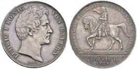 Altdeutsche Münzen und Medaillen. Bayern. Ludwig I. 1825-1848 
Geschichtsdoppeltaler 1839. Reitersäule Maximilian I. Randschriftvariante. AKS 100, J....