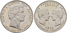 Altdeutsche Münzen und Medaillen. Bayern. Ludwig I. 1825-1848 
Geschichtstaler 1826. Reichenbach-Fraunhofer. AKS 114, J. 32, Thun 51, Kahnt 77.
Prac...
