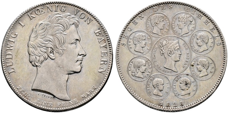 Altdeutsche Münzen und Medaillen. Bayern. Ludwig I. 1825-1848 
Geschichtstaler ...