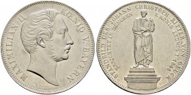 Altdeutsche Münzen und Medaillen. Bayern. Maximilian II. Joseph 1848-1864 
Geschichtsdoppeltaler 1848. Standbild Johann Christoph Ritter von Gluck. A...