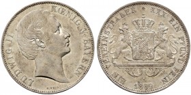 Altdeutsche Münzen und Medaillen. Bayern. Ludwig II. 1864-1886 
Vereinstaler 1869. AKS 174, J. 104, Thun 103, Kahnt 128.
winzige Randfehler, sehr sc...