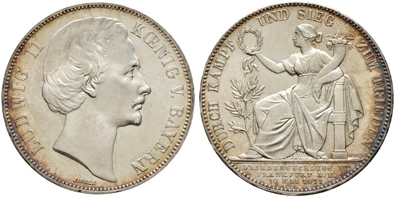 Altdeutsche Münzen und Medaillen. Bayern. Ludwig II. 1864-1886 
Siegestaler 187...