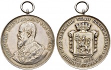 Altdeutsche Münzen und Medaillen. Bayern-Gundelfingen/Donau. 
Tragbare Silbermedaille 1896 von A. Börsch. Prämie für die Veteranen des Deutsch-Franzö...