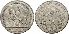 Altdeutsche Münzen und Medaillen. Brandenburg-Ansbach. Alexander 1757-1791 
Konventionstaler 1765 -Schwabach-. Auf die Kreisobristenwürde. Markgraf i...