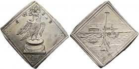 Altdeutsche Münzen und Medaillen. Brandenburg-Bayreuth. Georg Wilhelm 1712-1726 
1/2 Reichstaler-Klippe 1726 auf das Vogelschießen. Adler mit ausgebr...