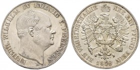 Altdeutsche Münzen und Medaillen. Brandenburg-Preußen. Friedrich Wilhelm IV. 1840-1861 
Vereinstaler 1859 A. AKS 78, J. 84, Thun 262, Kahnt 379.
win...