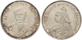 Altdeutsche Münzen und Medaillen. Brandenburg-Preußen. Wilhelm II. 1888-1918 
Silbermedaille 1894 von Lauer, auf den Besuch des Kaisers in England. B...