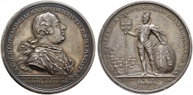 Altdeutsche Münzen und Medaillen. Deutscher Orden. Karl Alexander von Lothringen 1761-1780 
Silbermedaille 1761 von J.L. Oexlein, auf seine Wahl zum ...
