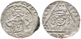 Altdeutsche Münzen und Medaillen. Dortmund, Reichsmünzstätte. Ludwig der Bayer 1314-1347 
Pfennig. +LVDO. Von vorn thronender Kaiser mit Zepter und R...