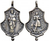 Altdeutsche Münzen und Medaillen. Dotzburg (bei Wiesensteig/Göppingen). 
Tragbare, geigenförmige Zinnguss-Wallfahrtsmedaille o.J. (um 1850) unsignier...