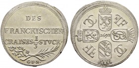 Altdeutsche Münzen und Medaillen. Fränkischer Kreis. 
1/2 Gulden zu 1/3 Taler 1693 -Nürnberg-. Münzmeister Georg Friedrich Nürnberger. Krug 12, Helle...