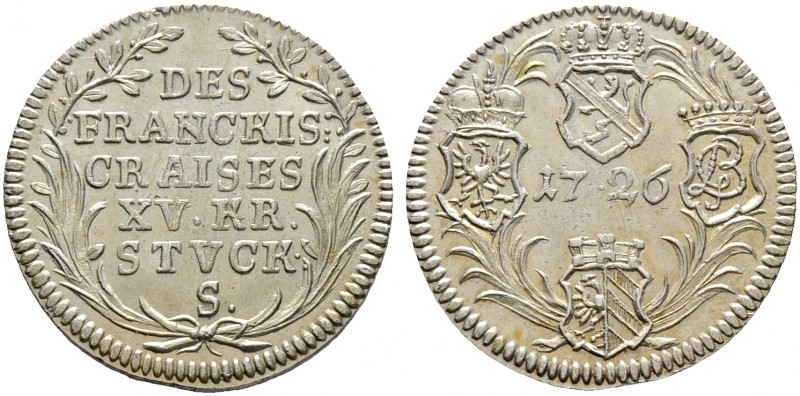 Altdeutsche Münzen und Medaillen. Fränkischer Kreis. 
15 Kreuzer 1726 -Schwabac...