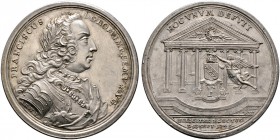 Altdeutsche Münzen und Medaillen. Frankfurt, Stadt. 
Silbermedaille 1745 von A.R. und P.P. Werner, auf die Wahl von Franz I. zum deutschen Kaiser in ...