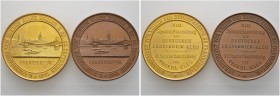 Altdeutsche Münzen und Medaillen. Frankfurt, Stadt. 
Lot (2 Stücke): Bronzemedaille und vergoldete Bronzemedaille 1901 unsigniert (wohl von Mayer und...