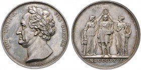 Altdeutsche Münzen und Medaillen. Frankfurt, Stadt. Johann Wolfgang von Goethe † 1832 
Silbermedaille 1826 (spätere Prägung der Loos'schen Werk­stätt...