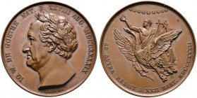 Altdeutsche Münzen und Medaillen. Frankfurt, Stadt. Johann Wolfgang von Goethe † 1832 
Bronzemedaille 1832 von F. König, auf seinen Tod. Belorbeerte ...