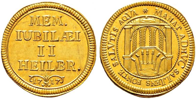 Altdeutsche Münzen und Medaillen. Heilbronn, Stadt. 
Dukat 1717 -Nürnberg-. Ste...