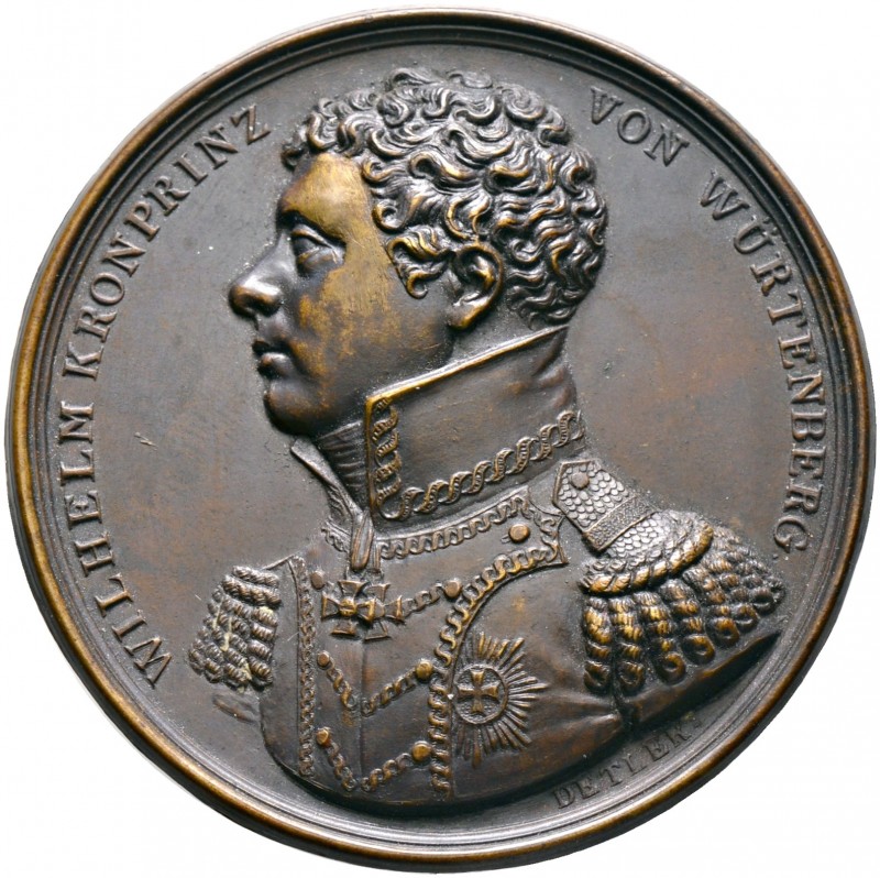 Altdeutsche Münzen und Medaillen. Württemberg. Wilhelm I. 1816-1864 
Einseitige...