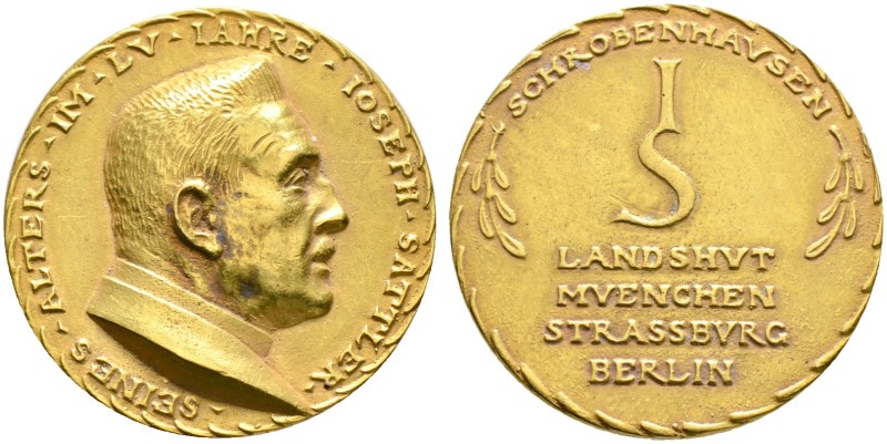 Thematische Medaillen. Medailleure. Bernhart, Josef (1883-1967). 
Mattierte Gol...