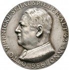 Thematische Medaillen. Medailleure. Bernhart, Josef (1883-1967). 
Einseitige Silbergussmedaille 1936. Auf den Münchener Schauspieler Otto Wernicke (1...