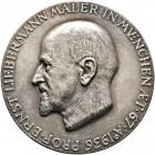 Thematische Medaillen. Medailleure. Bernhart, Josef (1883-1967). 
Einseitige Silbergussmedaille 1936. Auf den Münchener Maler Ernst Liebermann (1869-...