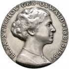 Thematische Medaillen. Medailleure. Bernhart, Josef (1883-1967). 
Einseitige Silbergussmedaille 1937. Auf den Tod von Elsa Stechow, geborene Oswald (...