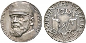 Thematische Medaillen. Medailleure. Goetz, Karl (1875-1950). 
Kleine Silbermedaille 1915. Auf die Kriegsweihnacht. Büste von Leopold Prinzregent von ...