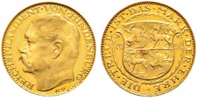 Thematische Medaillen. Medailleure. Goetz, Karl (1875-1950). 
Goldmedaille 1928. Auf den Reichspräsidenten Paul von Hindenburg. Ein zweites Exemplar....