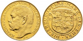 Thematische Medaillen. Medailleure. Goetz, Karl (1875-1950). 
Goldmedaille 1928. Auf den Reichspräsidenten Paul von Hindenburg. Wie vorher. Kien. 416...