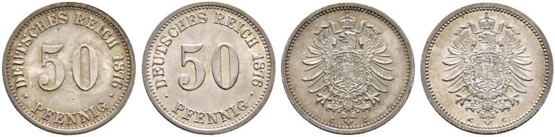 Deutsche Münzen und Medaillen ab 1871. Kleinmünzen.
Lot (2 Stücke): 50 Pfennig ...